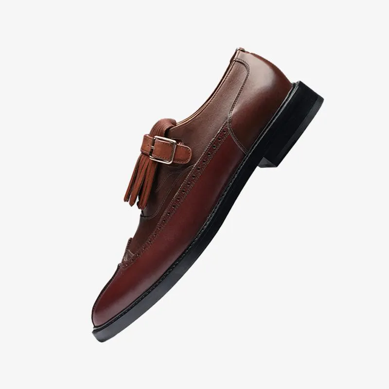Brown Leather Lace-Ups Shoes
