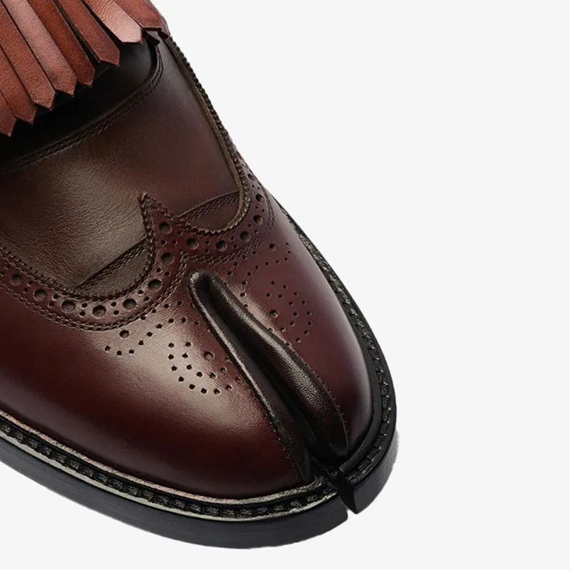 Brown Leather Lace-Ups Shoes