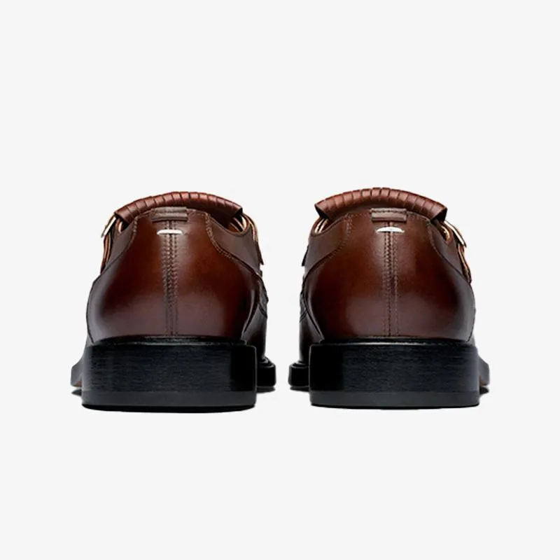 Brown Leather Lace-Ups Shoes