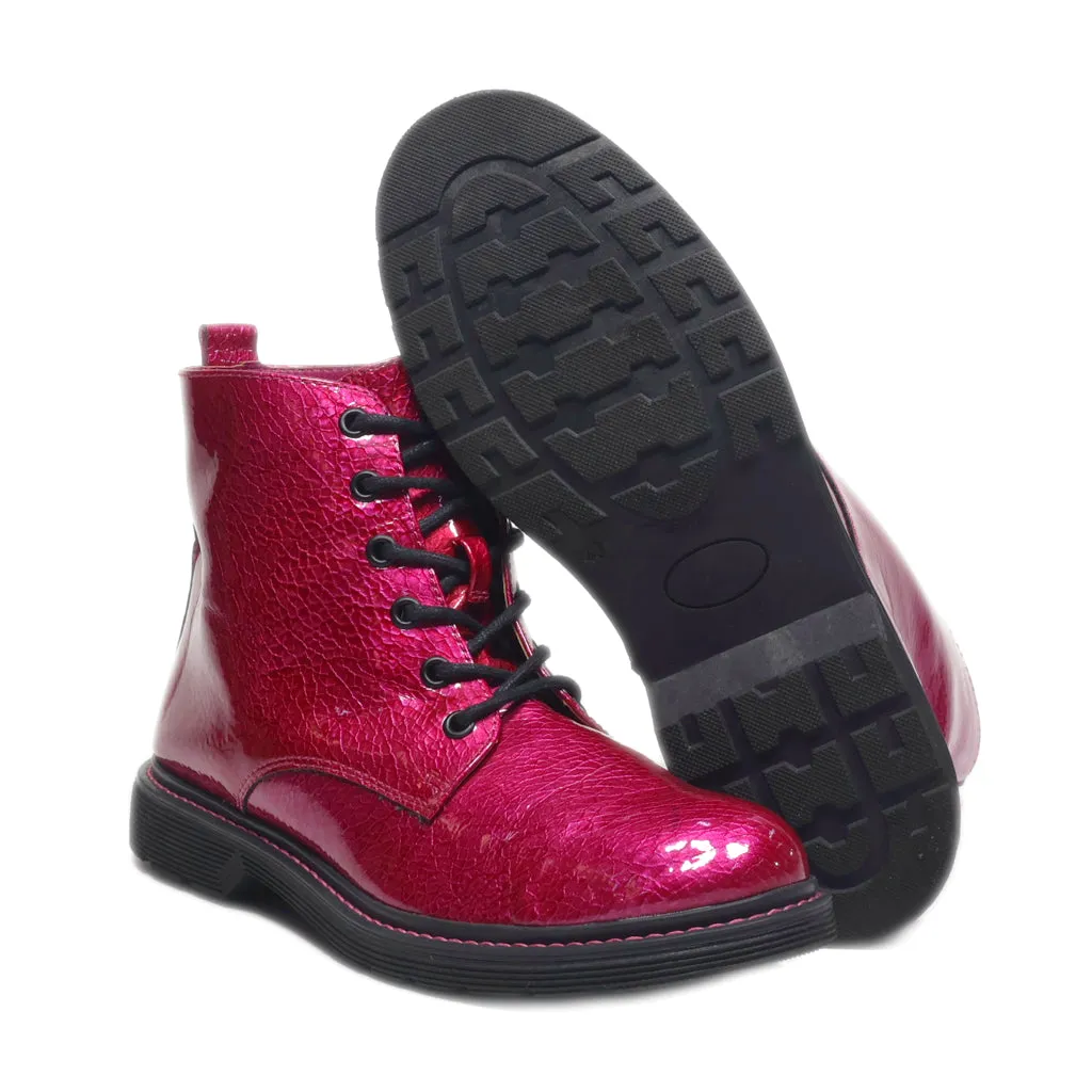 Catwalk Ankle Boots Leather Pink Colour For Women