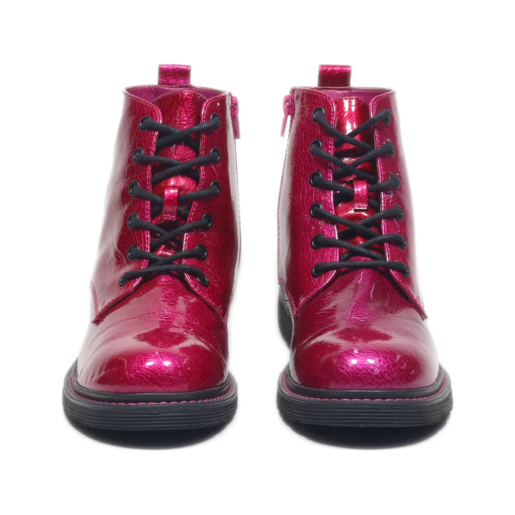 Catwalk Ankle Boots Leather Pink Colour For Women