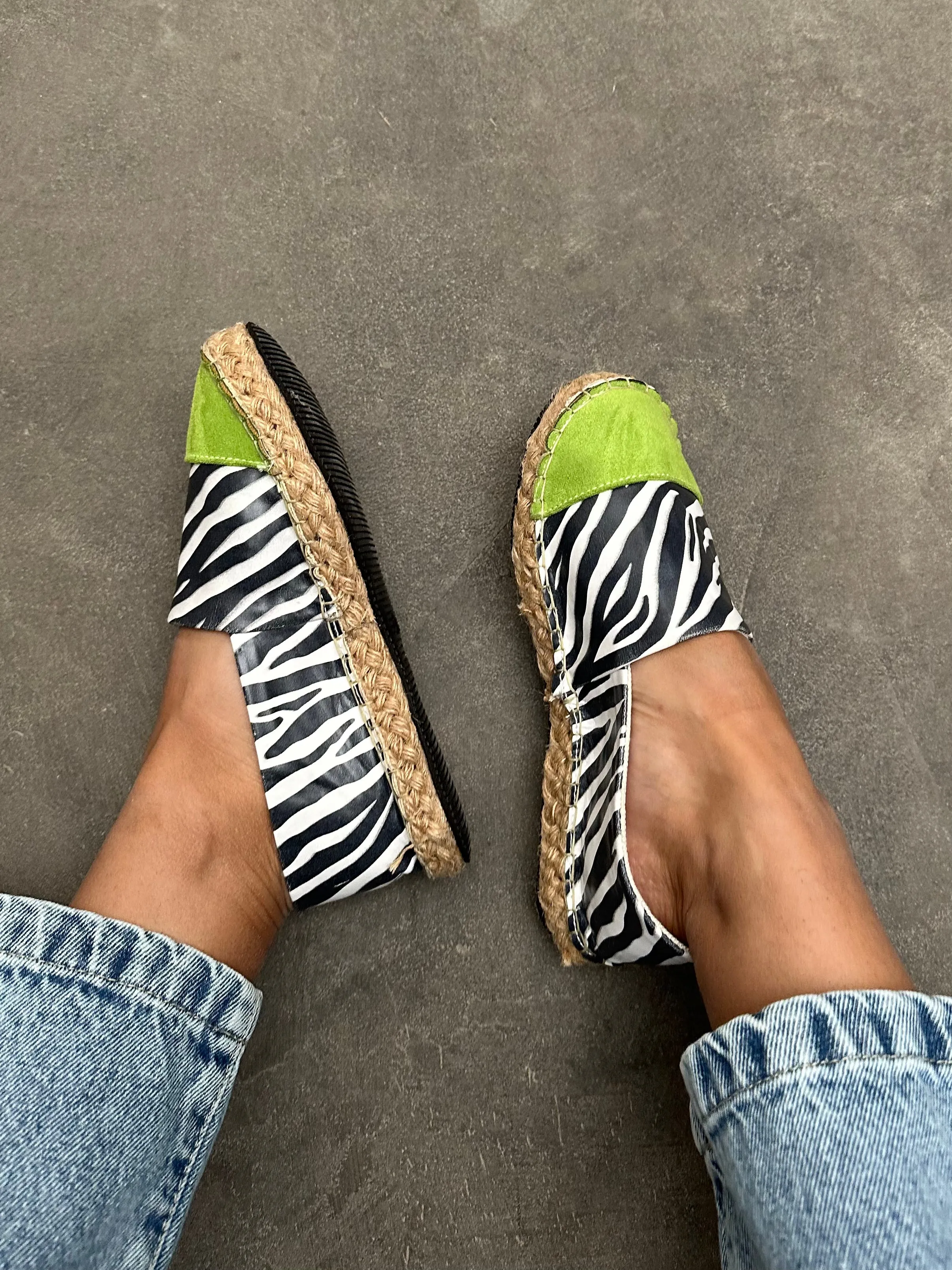 Green Animal Print Espadrille