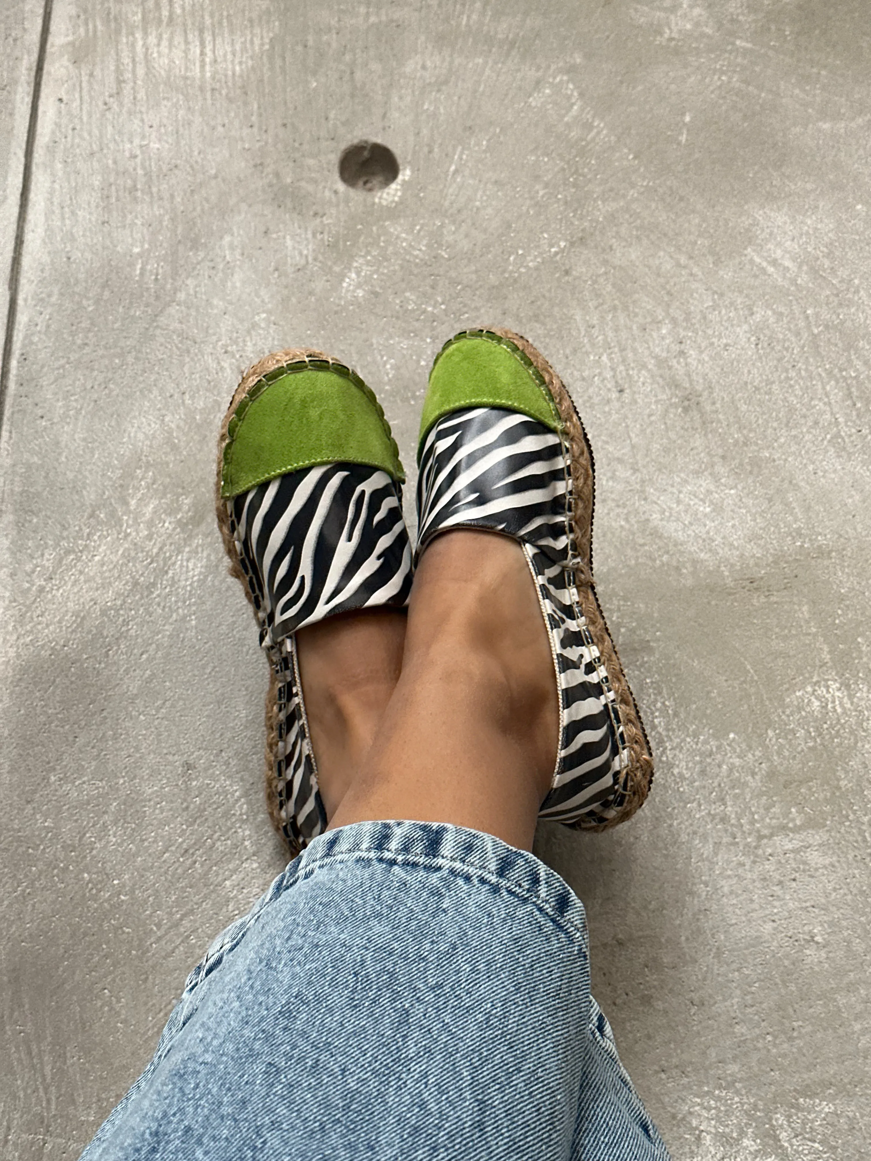 Green Animal Print Espadrille