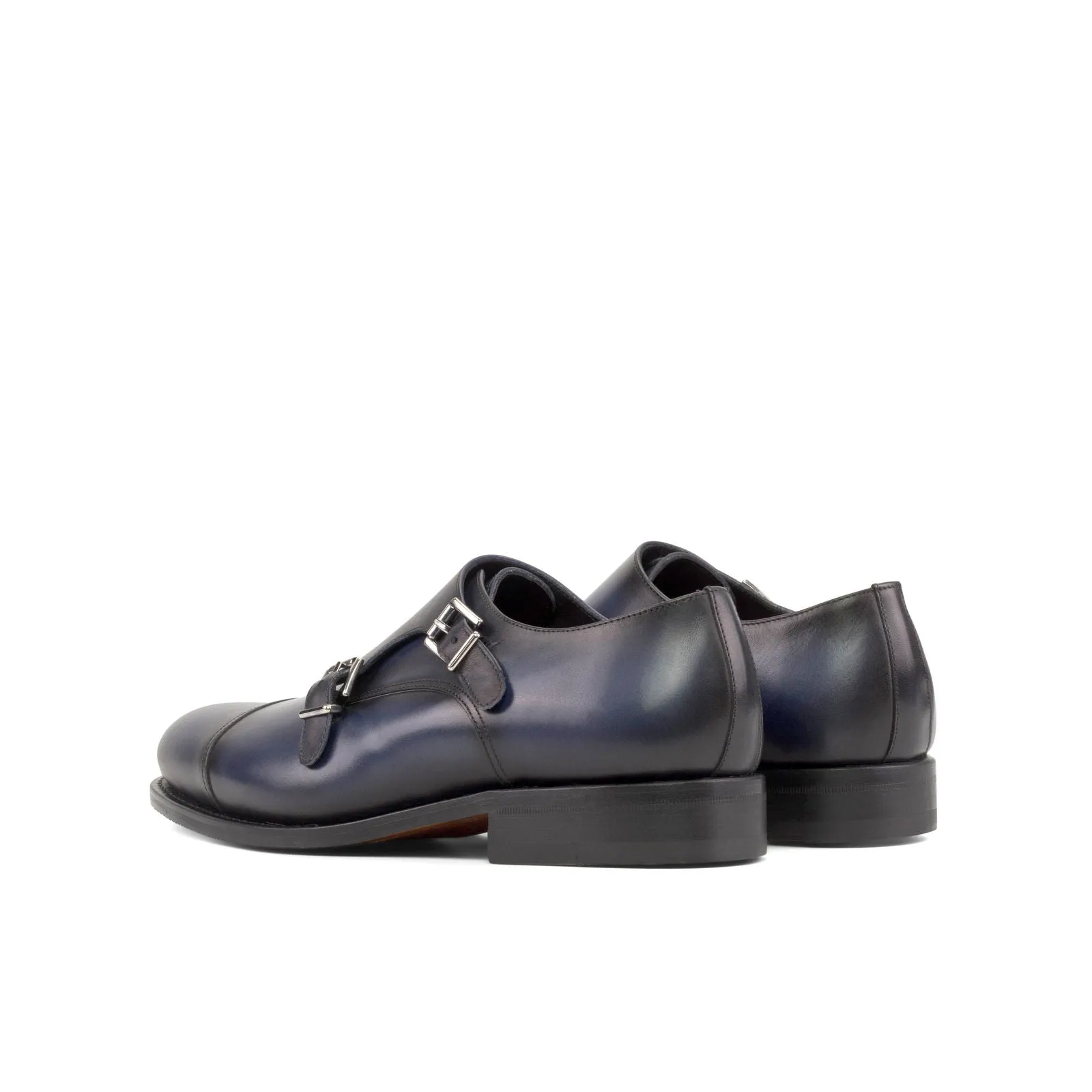 Men's Double Monk Leather Shoes Wide Plus Size 5918