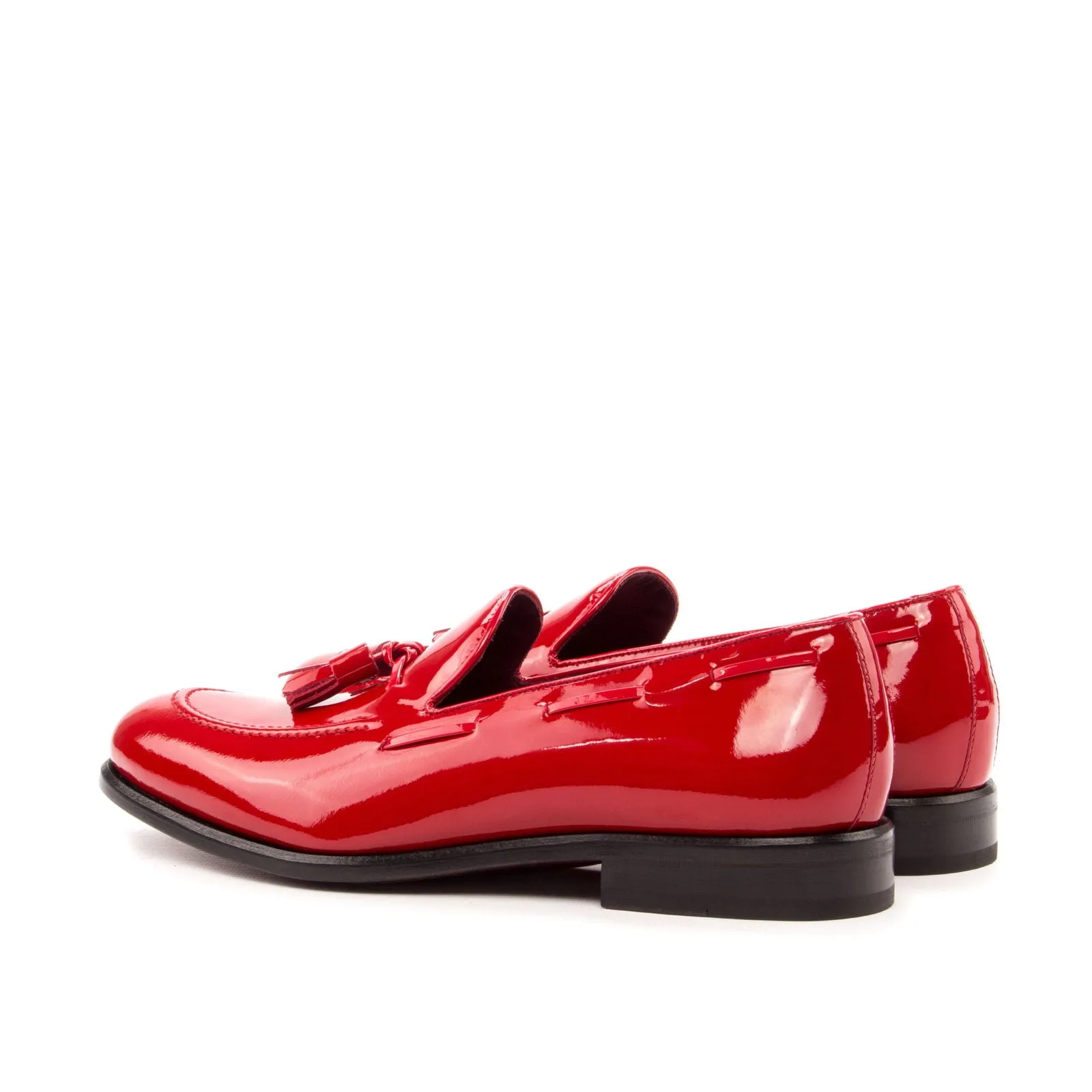 Men's Loafer Leather Shoes Wide Plus Size Red 3451