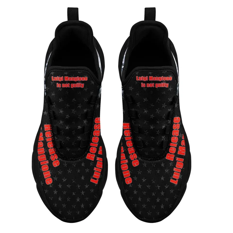 Personalized Luigi Mangione Design Running Shoes, Custom Breathable Unisex Athletic Sneakers