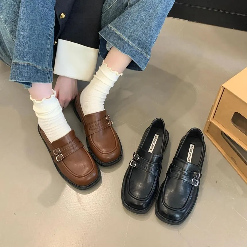 Plain Buckled Penny Loafers