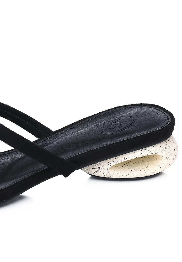 Sherry Strappy Oval Heels (Black)