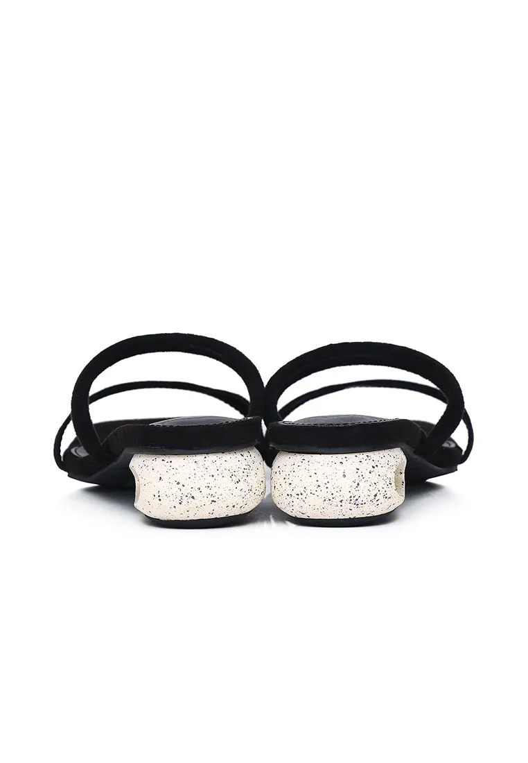Sherry Strappy Oval Heels (Black)