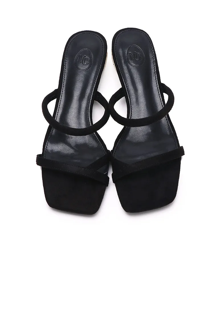 Sherry Strappy Oval Heels (Black)