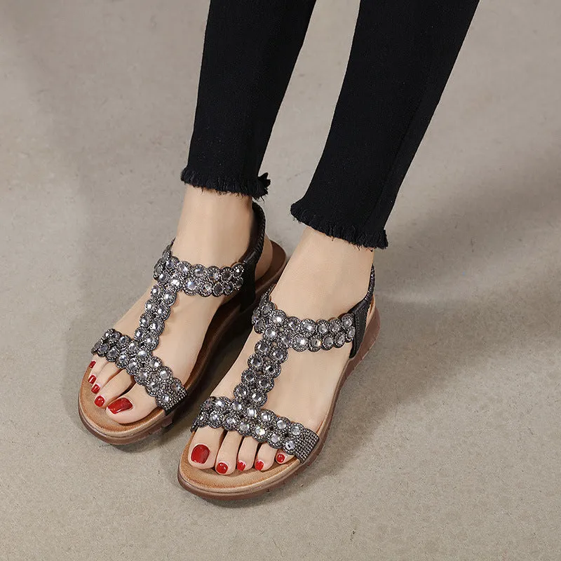 SIKETU | Soft Sole Rhinestone Sandals