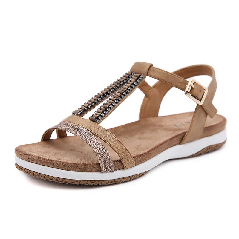SIKETU | Women's Boho Beads Soft Sole Flat Sandals