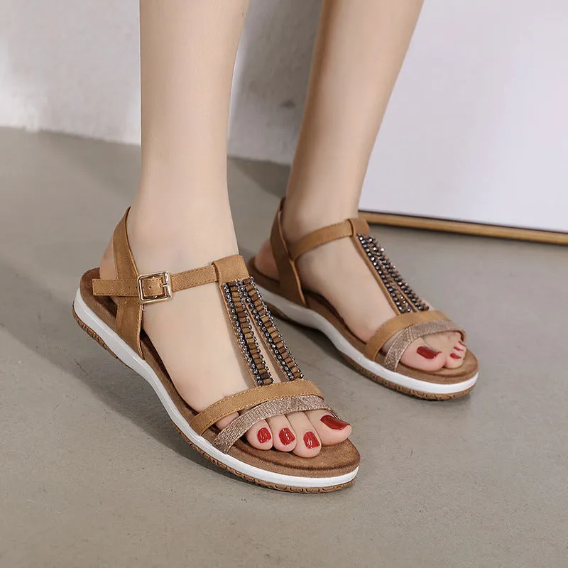 SIKETU | Women's Boho Beads Soft Sole Flat Sandals