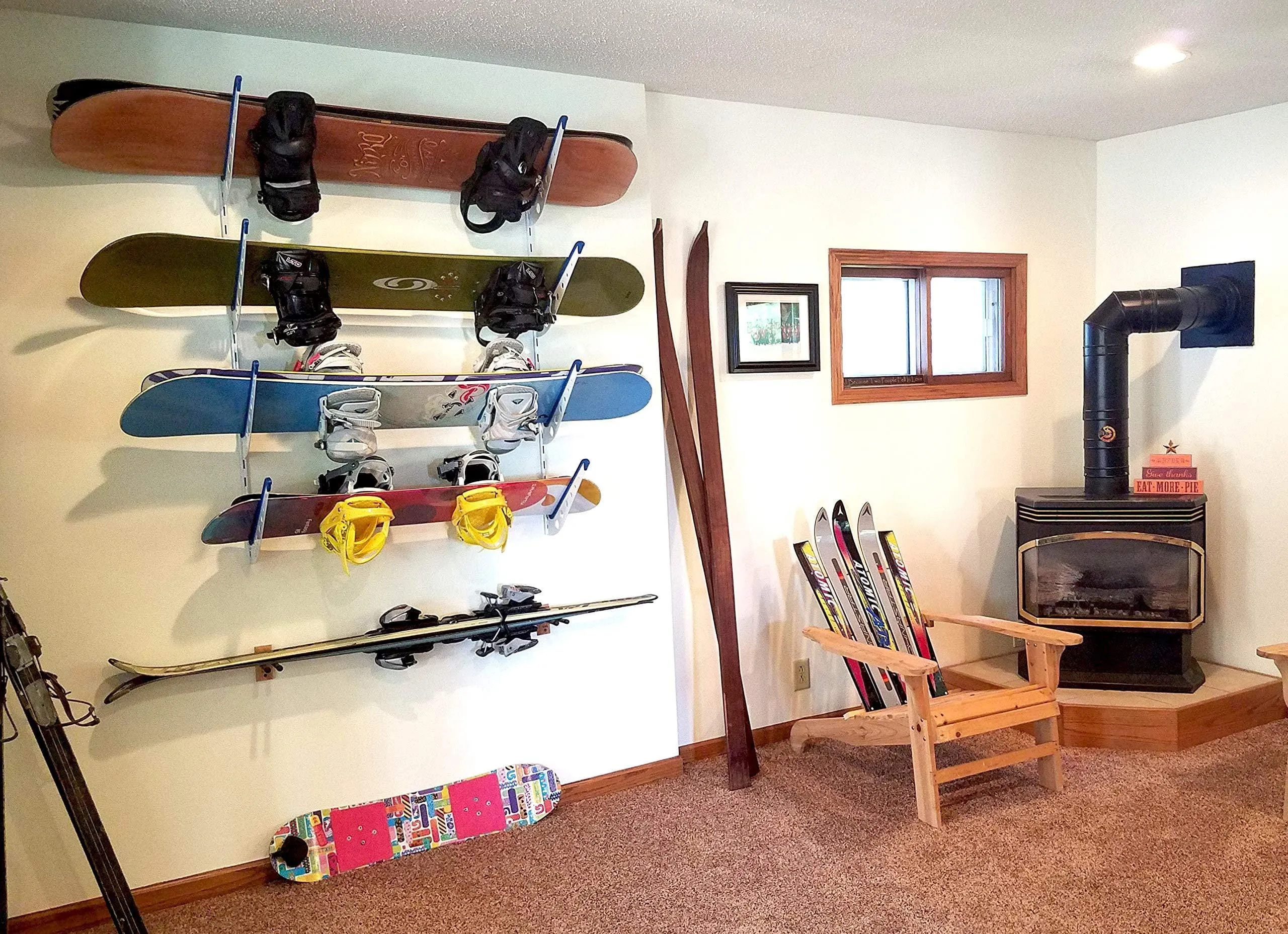StoreYourBoard Snowboard Multi Wall Storage Rack, Home and Garage Mount
