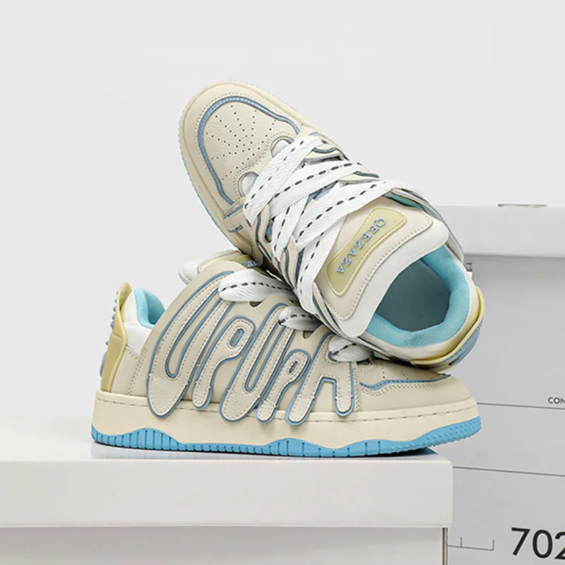 Vintage Letter Patchwork Versatile Couple Casual Sneakers