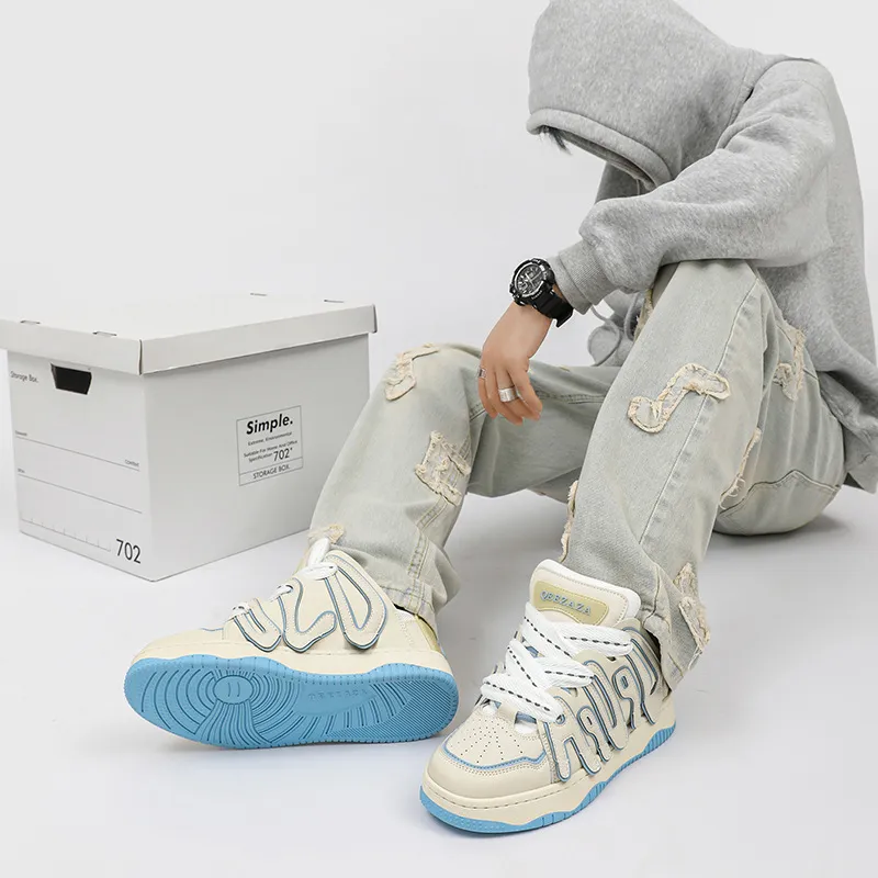 Vintage Letter Patchwork Versatile Couple Casual Sneakers