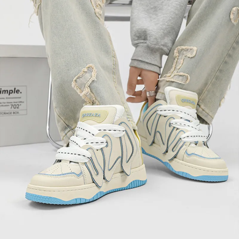 Vintage Letter Patchwork Versatile Couple Casual Sneakers